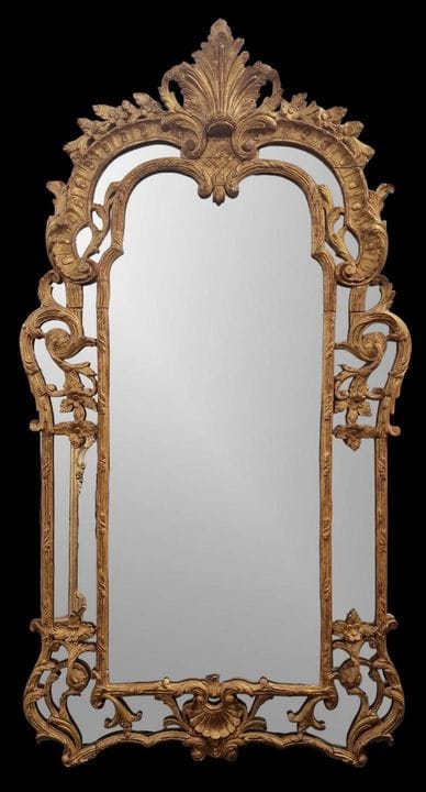 BEAUTIFUL MIRROR WITH GLASS PANELS in a curvilinea