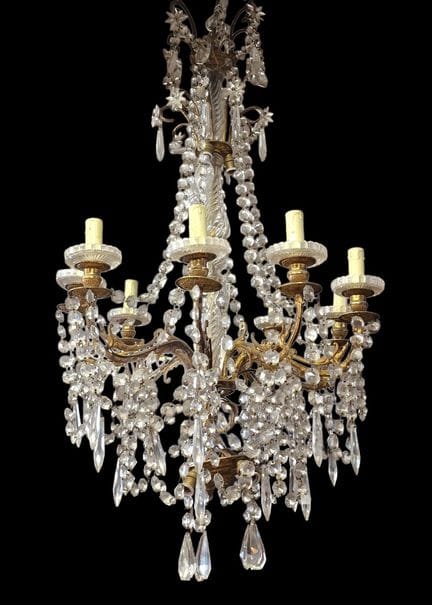 LAMPADARIO A NOVE BRACCI d’epoca Napoleone III in 