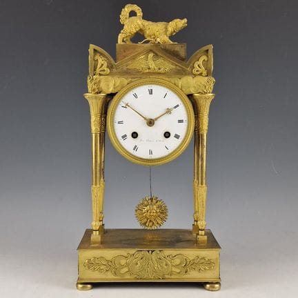 OROLOGIO A PORTICO dell’epoca Direttorio in bronzo
