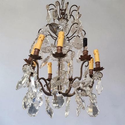 PICCOLO LAMPADARIO A NOVE BRACCI MOBILI in stile X