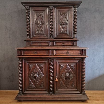 TWO-PART SIDEBOARD with a recessed upper section, 