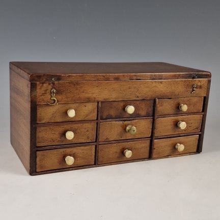 RECTANGULAR 19th-Century MAHOGANY MEDICINE CABINET