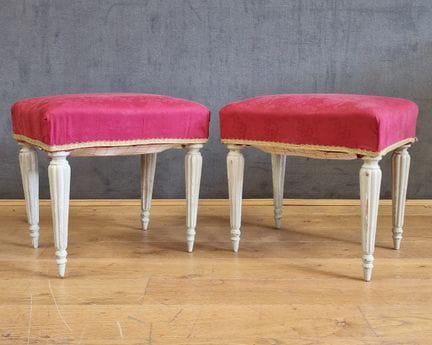 COPPIA DI SGABELLI in stile Luigi XVI - Epoca Art 