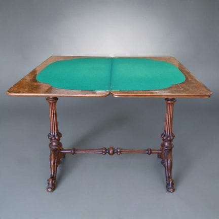 TAVOLO DA GIOCO "PORTEFEUILLE" d'epoca, restaurato