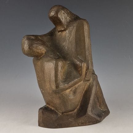 Dimitra TZERKEZOU (1920-2007)
Katz 
BRONZE à patin