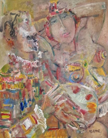 Blasco MENTOR (1919-2003)
Peintre et son modèle
HU