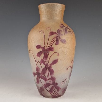 LEGRAS
VASE BALUSTRE Modèle "Sully" 
Verre multico