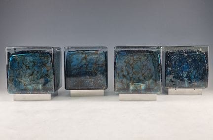 LIMBURG GLASSHUTTE
Suite de 4 PLAFONNIERS
Verre so
