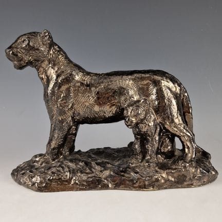 Roger GODCHAUX (1878-1958)
SCULPTURE Lionne et lio