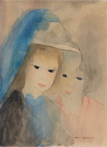 Marie LAURENCIN (1883 - 1956) 
Deux têtes de jeune