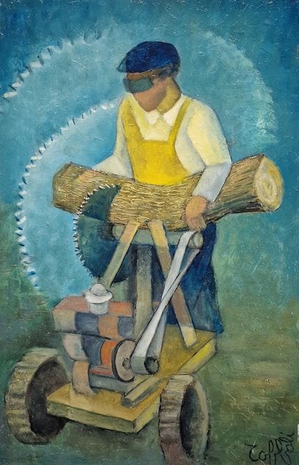 Louis TOFFOLI (1907-1999)
Le vieux Charles 
HUILE 