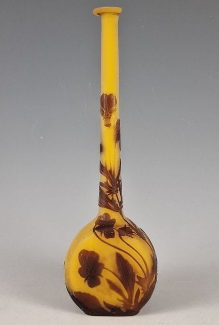 GALLE ETS
VASE SOLIFLORE aux fleurs 
Verre multico