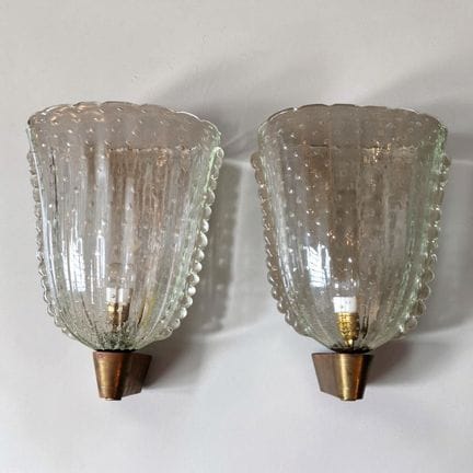 VENISE circa 1950
PAIRE DE GRANDES APPLIQUES
Verre