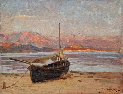 Edouard CREMIEUX (1856 - 1944) 
Barca sulla spiagg