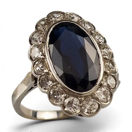 ANILLO MARQUISA de mediados del siglo XX, de plati