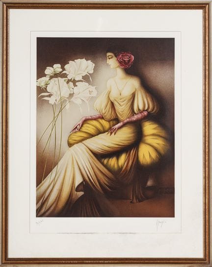 Paul ANGE (siglos XIX-XX)
Dama elegante con flores
