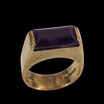 ANILLO TANK de mediados del siglo XX, de oro rosa 