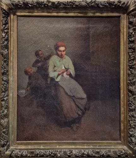 ESCUELA DE FINALES DEL SIGLO XIX
Madre zurciendo y