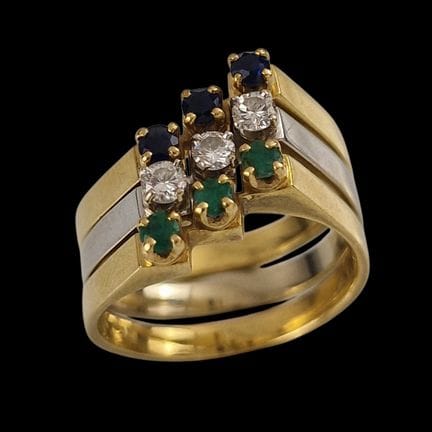CONJUNTO DE TRES ANILLOS APILABLES de la segunda m