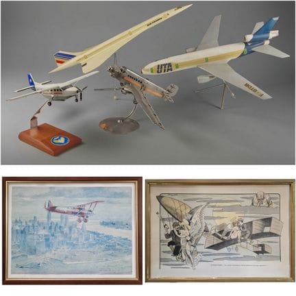 CONJUNTO DE RECUERDOS DE AVIACIÓN de época del sig