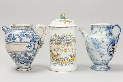 tre pezzi di maiolica italiana del XVIII secolo, c