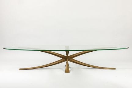 Tavolino di design di Michel Mangematin con base i