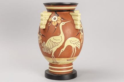 Vaso Art Déco in ceramica, contrassegnato con il m
