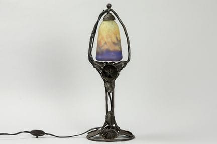Müller frères Lunéville  Art-Déco-Lampe aus Schmie