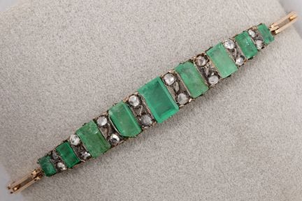 bracciale antico in oro rosa (14 carati) con smera