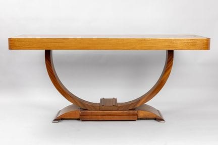 Elegante Art-Déco-Konsole aus Nussbaumholz mit typ