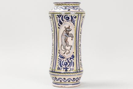 Vaso spagnolo "Albarello" del XVIII secolo in cera