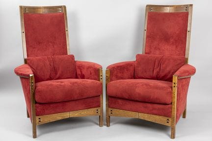 Paire de fauteuils typiques d'Umberto Asnago, réal