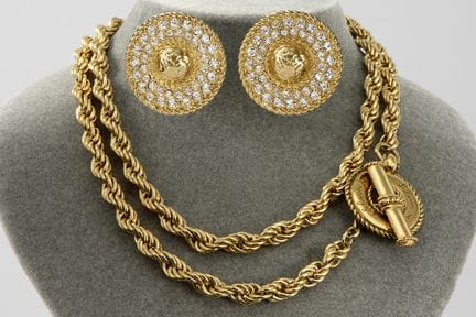 Set composto da collana e orecchini in vermeil fir