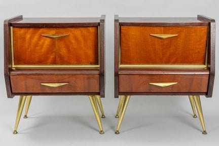 pair of vintage American bedside cabinets in diffe