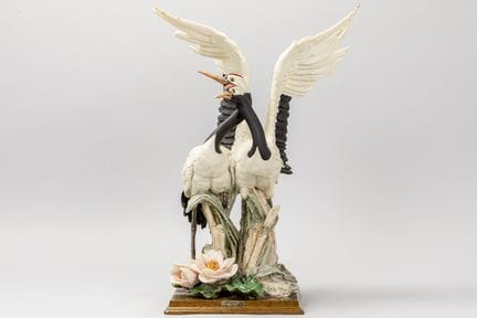 E. Fauna signed sculpture in biscuit-porcelain som