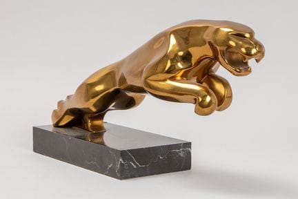 Jordi Martin for Jaguar sculpture in polished bron
