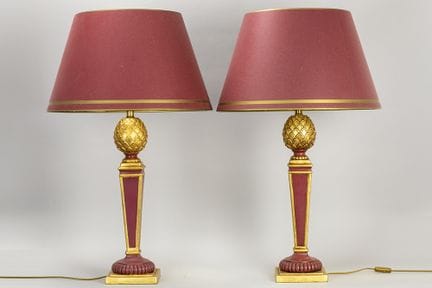 pair of nineties' Regency-design lamps with its or