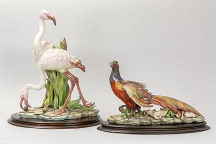 two Italian sculptures in marked biscuit porcelain