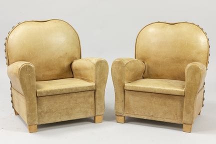 coppia di poltroncine per bambini in pelle, in sti