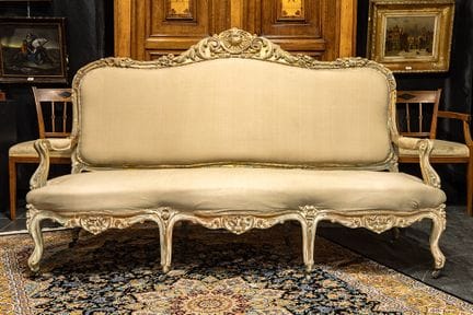 Divano in stile Luigi XV del XIX secolo, epoca Nap