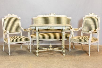 Set da salotto antico in stile Luigi XVI composto 