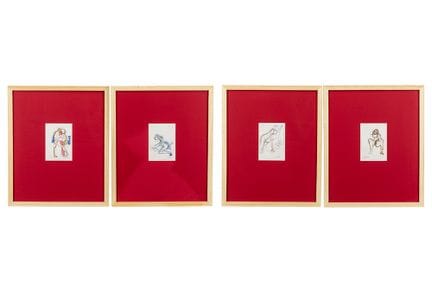 MINNE LUC
four 21st Cent. Belgian mixed media draw