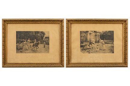 two 19th Cent. lithographs each with a scene of Na