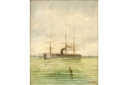 E. Van Damme, firma, siglo XX, óleo sobre lienzo


