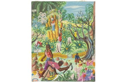 Siglo XX Costa de Marfil óleo sobre lienzo de la C