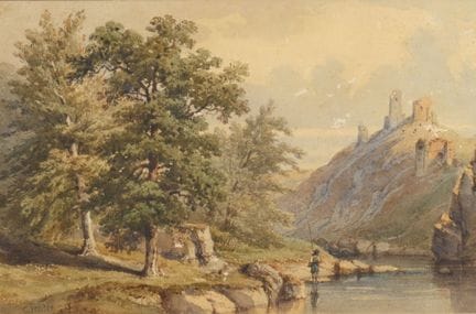 Charles PENSÉE (1799-1871). Pescador junto a un ar