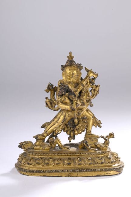Tíbet, siglo XVI. Estatuilla de Chakrasamvara y Va