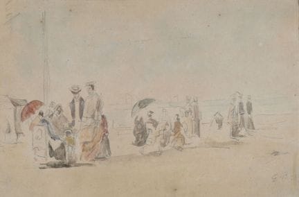 Eugène BOUDIN (1824-1898). Playa animada.
Lápiz re