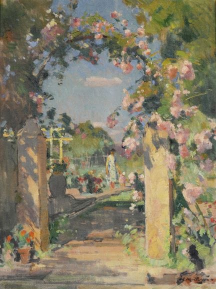 路易·阿格里科尔·蒙塔涅（1879-1960）。《藤架》（庞马坦花园的花卉入口，位于莱斯昂格勒？）
