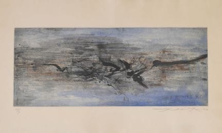 Zao WOU- KI (1921-2013). Calligraphie 
Eau-forte e